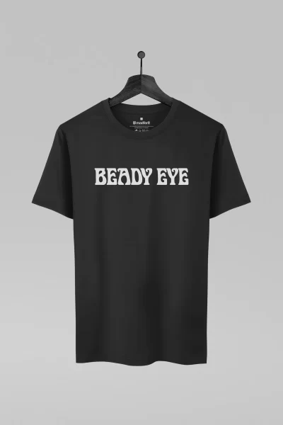 Camiseta preta com estampa da banda Beady Eye