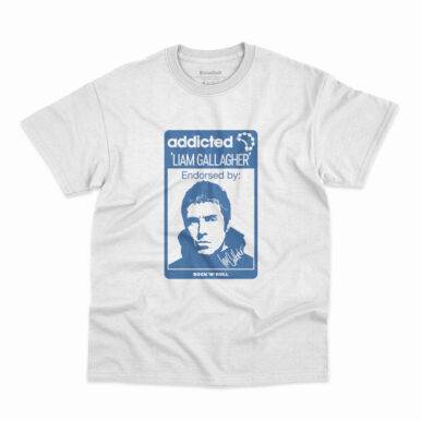 Camiseta branca com estampa Liam Gallagher