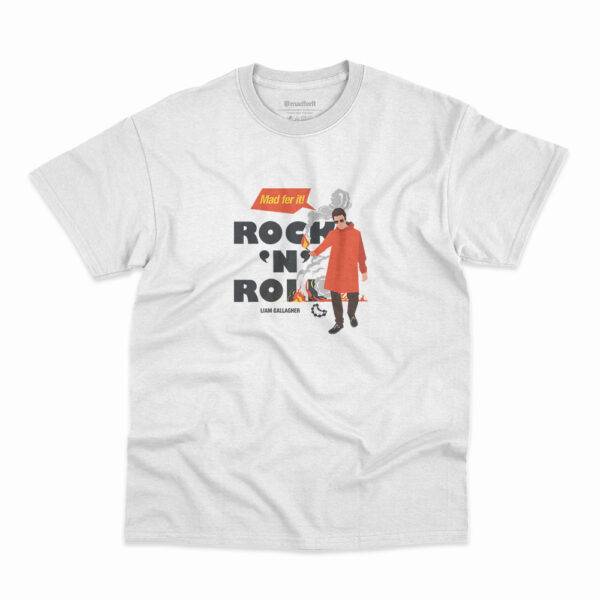 Camiseta branca com estampa Liam Gallagher