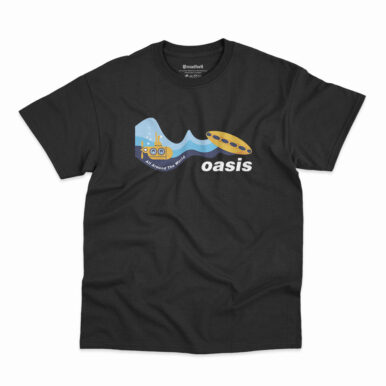 Camiseta Oasis All Around The World na cor preta