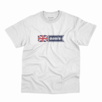 Camiseta Oasis British Flag na cor branca