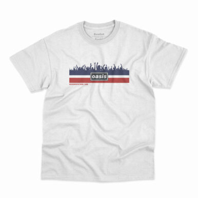 Camiseta Oasis Knebworth Park na cor branca
