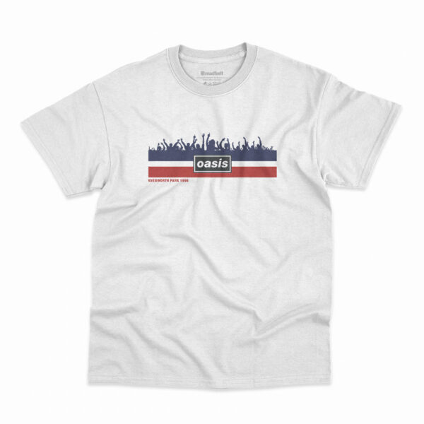 Camiseta Oasis Knebworth Park na cor branca