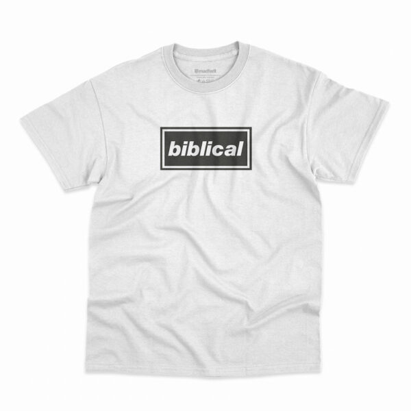 Camiseta Oasis Logo Biblical na cor branca