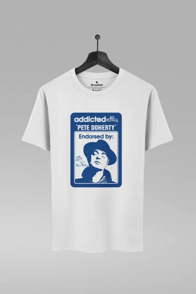 Camiseta branca com estampa da banda The Libertines