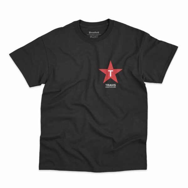Camiseta na cor preta da banda Travis estampa Good Feeling