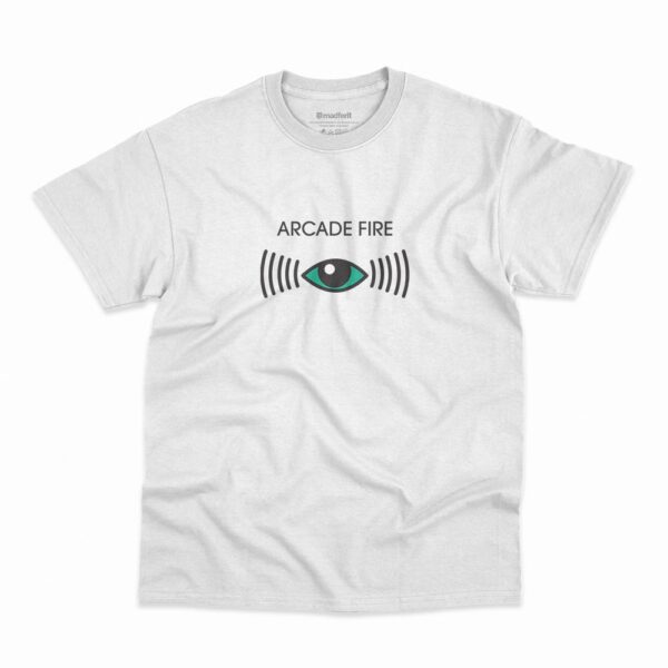 Camiseta Arcade Fire Electric Blue na cor branca