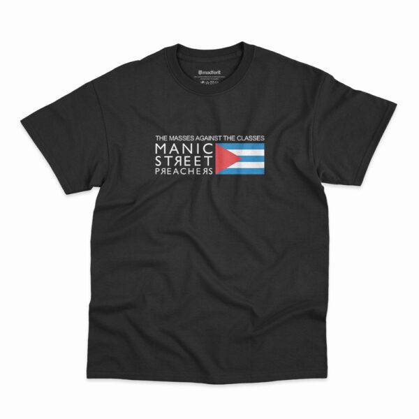 Camiseta The Masses Against The Classes da banda Manic Street Preachers na cor preta