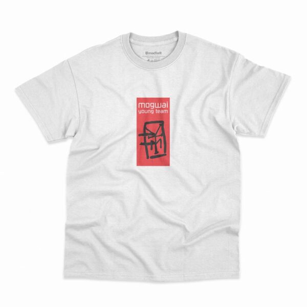 Camiseta Young Team da banda Mogwai na cor branca