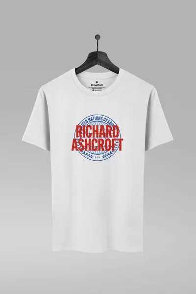 Camiseta branca com estampa do Richard Ashcroft