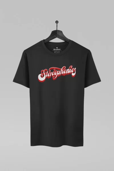 Camiseta preta com estampa da banda Stereophonics
