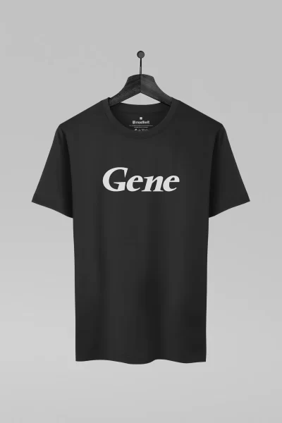 Camiseta preta com estampa da banda Gene