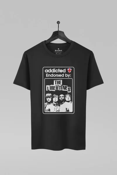 Camiseta preta com estampa da banda The Libertines
