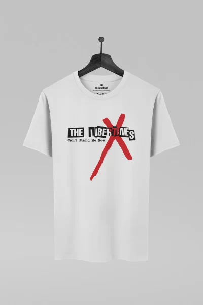 Camiseta branca com estampa da banda The Libertines