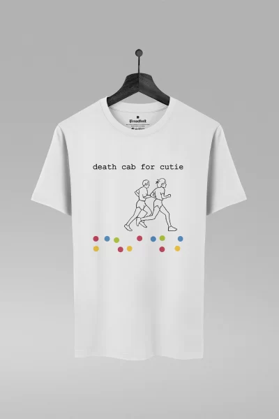Camiseta branca com estampa da banda Death Cab For Cute