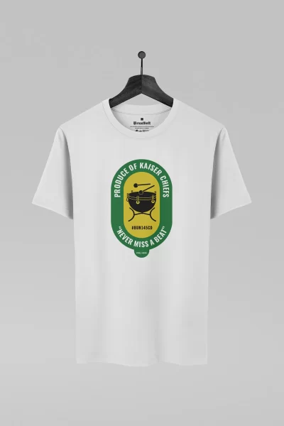 Camiseta branca com estampa da banda Kaiser Chiefs