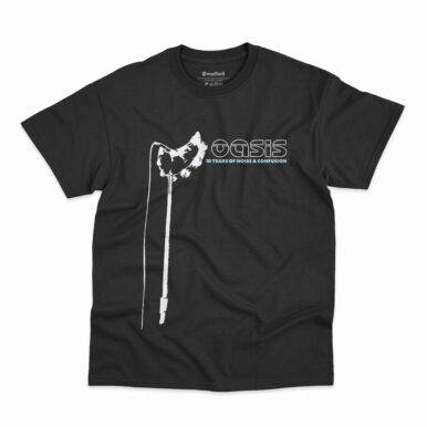 Camiseta Oasis 10 Years Of Noise And Confusion na cor preta