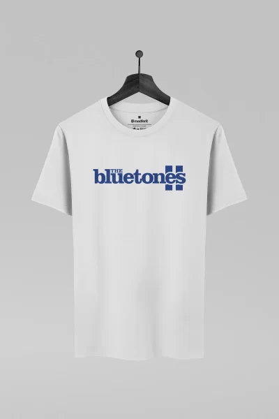 Camiseta branca com estampa da banda The Bluetones