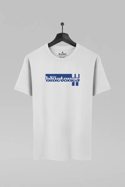 Camiseta branca com estampa da banda The Bluetones