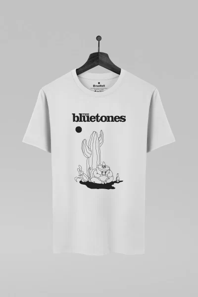 Camiseta branca com estampa da banda The Bluetones