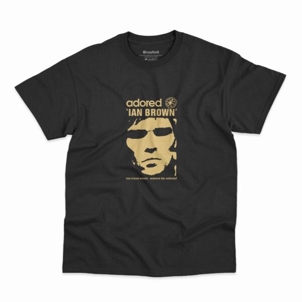 Camiseta na cor preta Ian Brown The Stone Roses