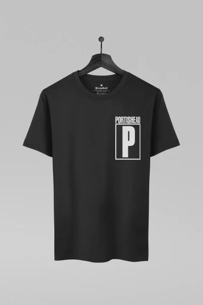 Camiseta preta com estampa da banda Portishead