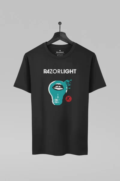 Camiseta preta com estampa da banda Razorlight