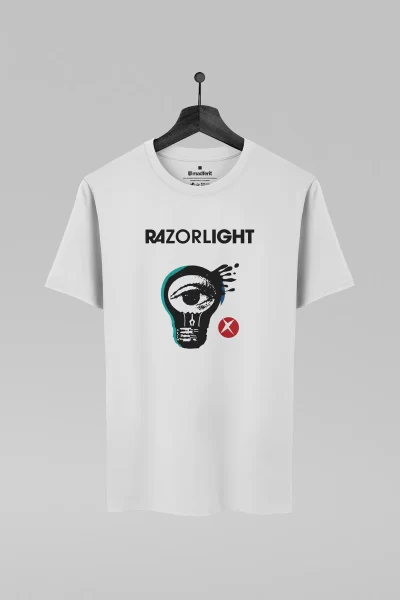 Camiseta branca com estampa da banda Razorlight