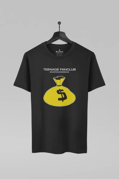 Camiseta preta com estampa da banda Teenage Fanclub