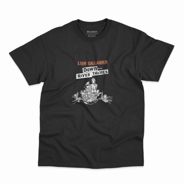 Camiseta Liam Gallagher Down By The River Thames na cor preta