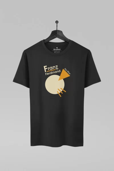 Camiseta preta com estampa da banda Franz Ferdinand