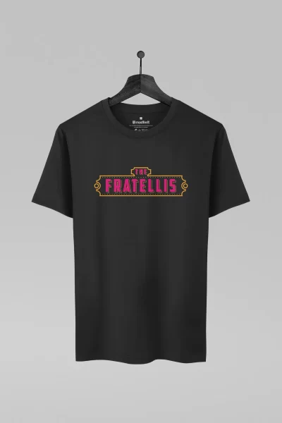 Camiseta preta com estampa da banda The Fratellis
