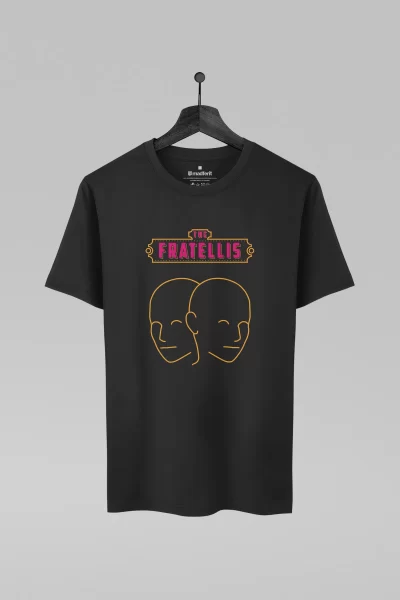 Camiseta preta com estampa da banda The Fratellis