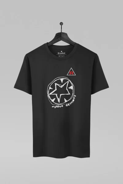 Camiseta preta com estampa da banda Radiohead