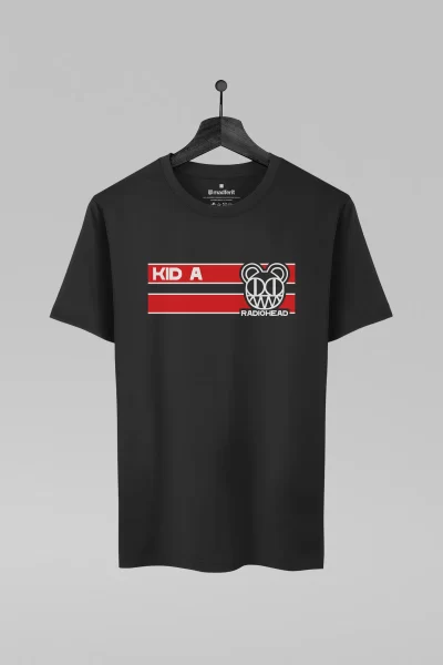 Camiseta preta com estampa da banda Radiohead