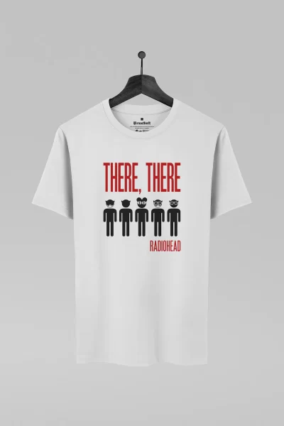 Camiseta branca com estampa da banda Radiohead