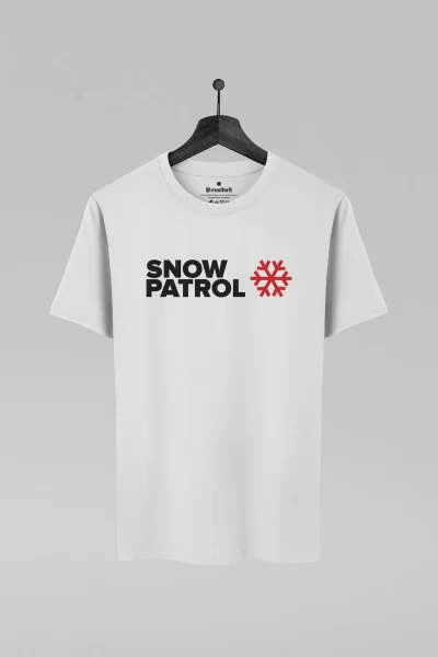 Camiseta branca com estampa da banda Snow Patrol