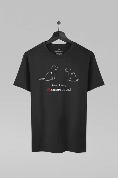 Camiseta preta com estampa da banda Snow Patrol