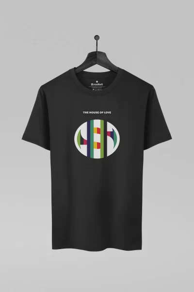 Camiseta preta com estampa da banda House Of Love