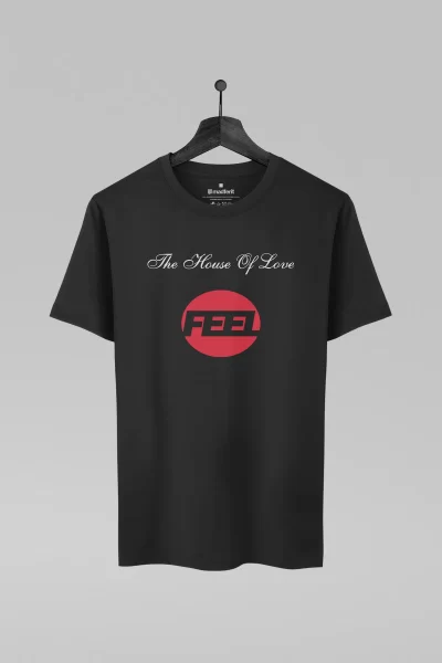 Camiseta preta com estampa da banda House Of Love