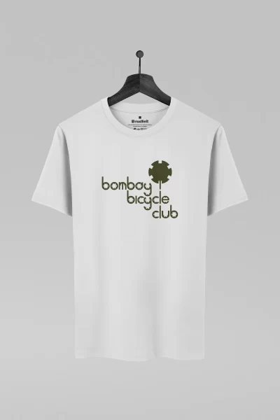 Camiseta branca com estampa da banda Bombay Bicycle Club
