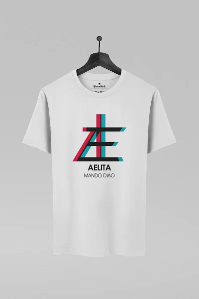 Camiseta branca com estampa da banda Mando Diao