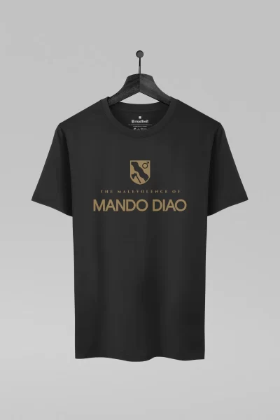 Camiseta preta com estampa da banda Mando Diao