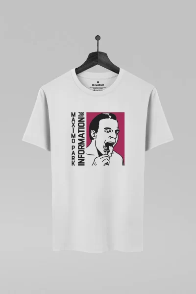 Camiseta branca com estampa da banda Maximo Park