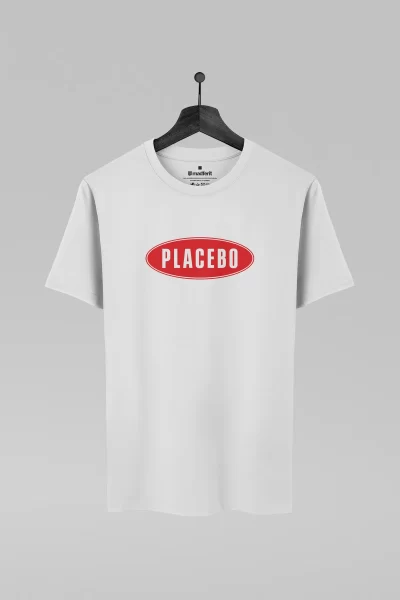Camiseta branca com estampa da banda Placebo