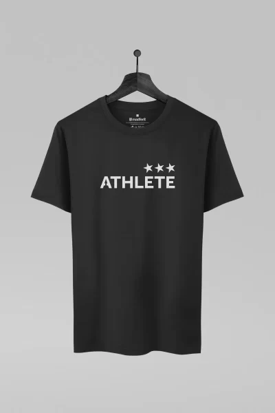Camiseta preta com estampa da banda Athlete