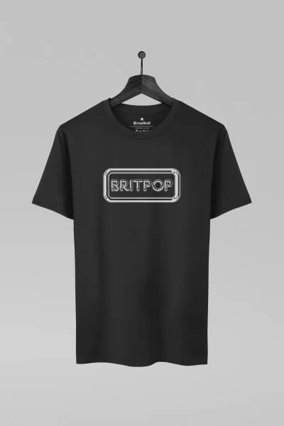 Camiseta preta com estampa Britpop