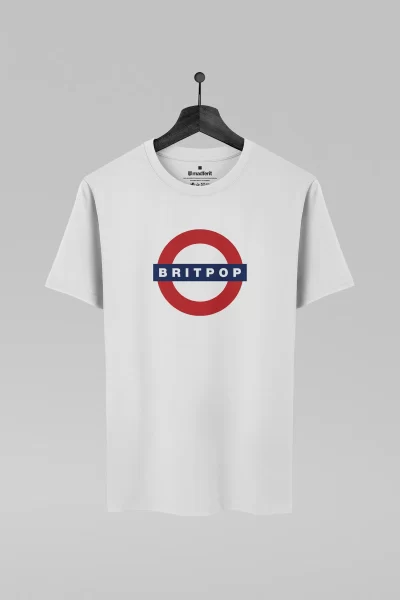 Camiseta branca com estampa Britpop