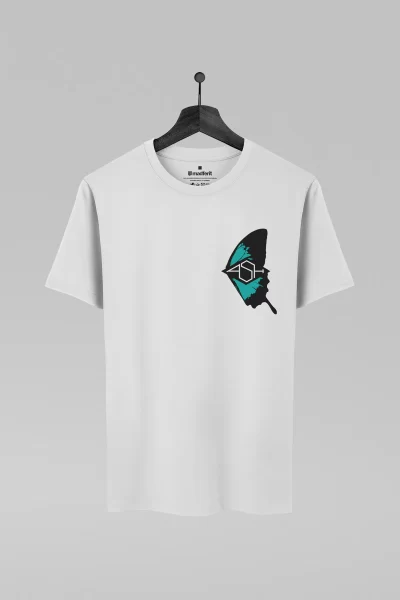 Camiseta branca com estampa da banda Ash