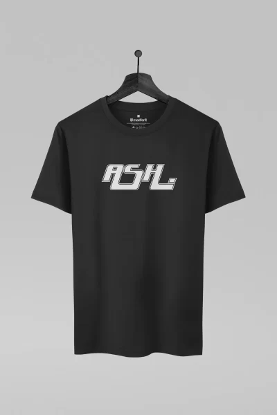 Camiseta preta com estampa da banda Ash